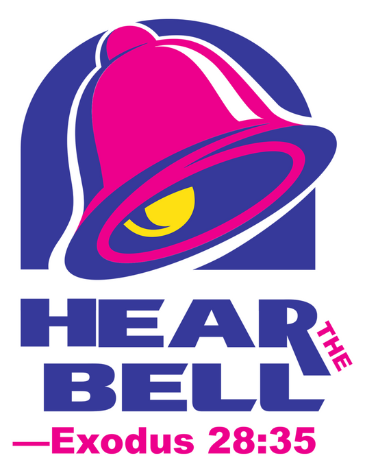 Blue and pinkish red image and text