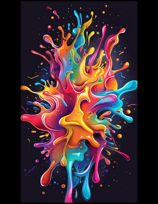 A splash of yellow, red, orange, purple, pink, and blue
